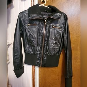 Black Leather Jacket, Size Small